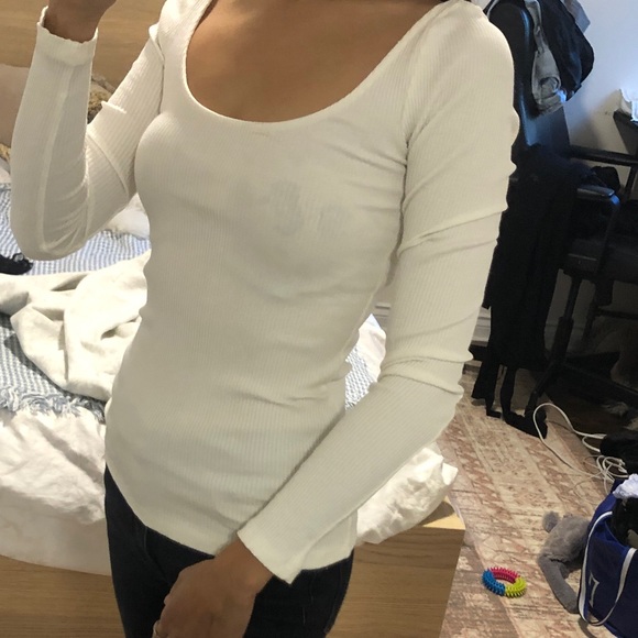 Scoop neck ribbed long sleeve - Picture 4 of 4